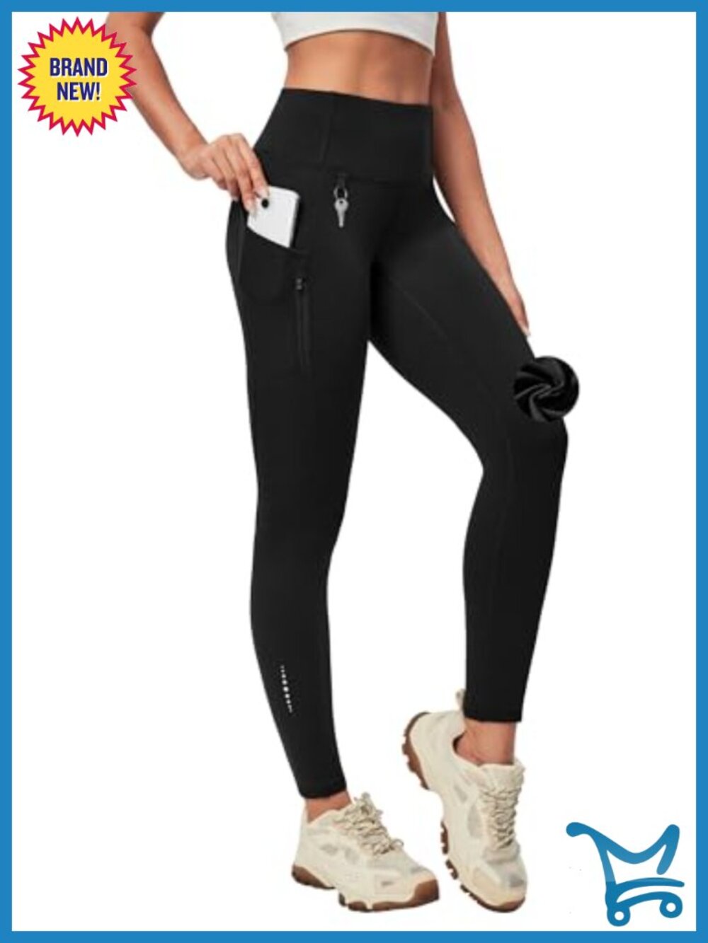 Fleece Lined Leggings Women Pockets Thermal Winter Pants High Waist